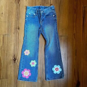Floral Embroidered Kids Denim Jeans
